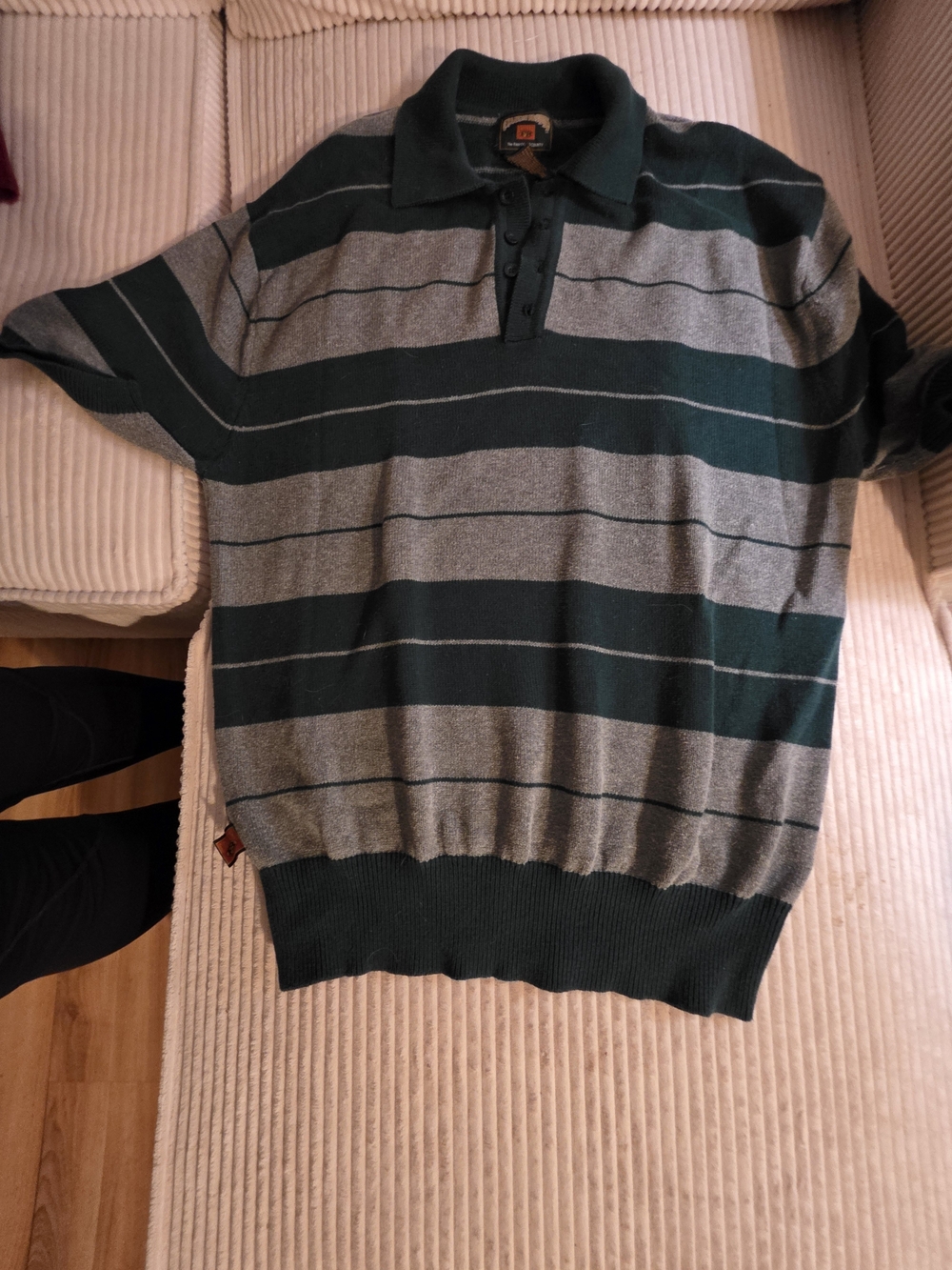 Womens FB County Green & Gray Striped Shirt